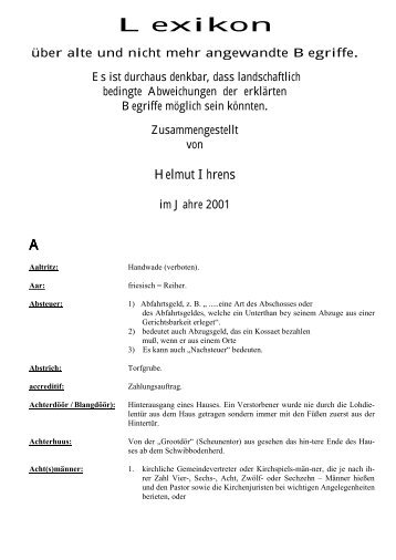 Lexikon a. Begriffe (pdf Datei 150KB) - Missunde - HHM.de