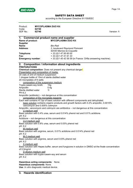 62740 Mycoplasma Duo kit.pdf - BIO-RAD