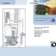 Aktuelle Viszeralmedizin am Weyertal Einladung Lageplan