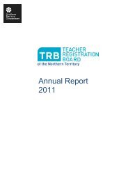 Annual Report 2011 - Teacher Registration Board - Northern ...