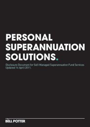 personal superannuation solutions. - Bell Potter Securities