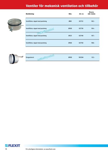 Flexit ventilationsortiment