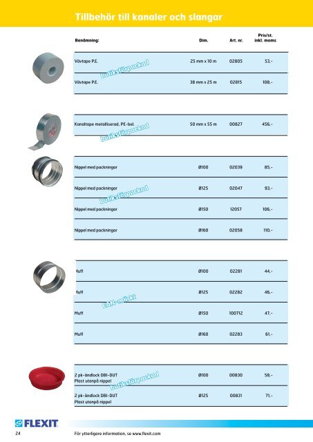 Flexit ventilationsortiment