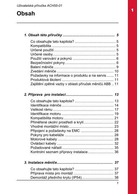 ManuÃ¡l mÄniÄÅ¯ ACH 550 - VAE ProSys sro