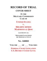 record of trial cover sheet - United States Department of Defense