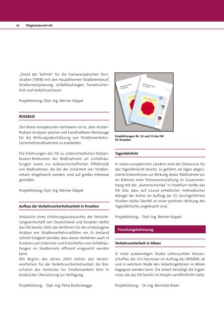 Jahresbericht 2002/2003 - Unfallforschung der Versicherer