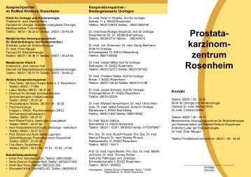 Prostata- karzinom- zentrum Rosenheim - RoMed Kliniken