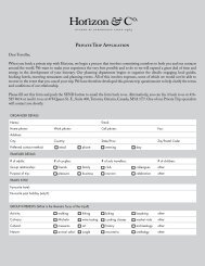 fill out and return the Private Trip Application Form - Horizon & Co.