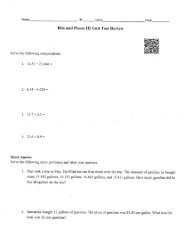 Bits and Pieces III Unit Test Review, due 3/25/13 - SchoolNotes