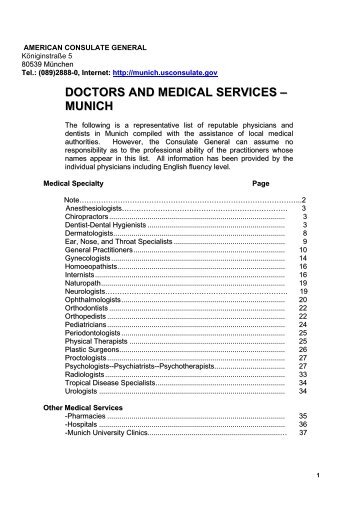 doctors and medical services – munich - Germany