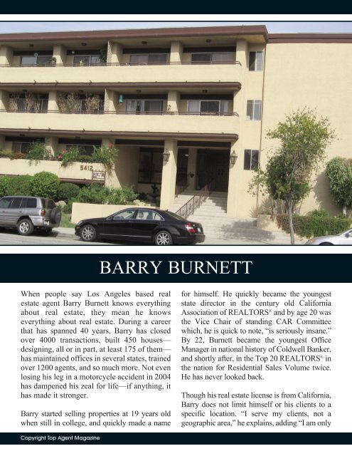 BARRY BURNETT - Top Agent Magazine