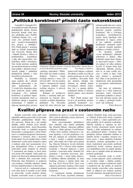 Noviny SlezskÃƒÂ© univerzity - SlezskÃƒÂ¡ univerzita v OpavÃ„Â›