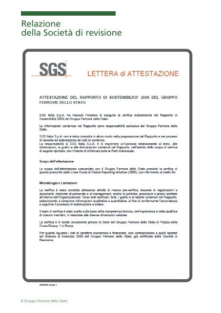 Rapporto di SostenibilitÃ  2009 - Ferrovie dello Stato Italiane