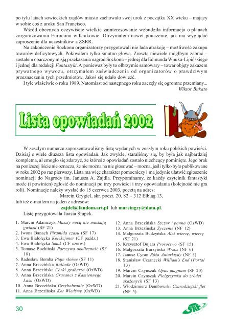 MiesiÄcznik nr. 156 - ÅlÄski Klub Fantastyki