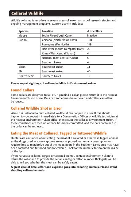 Yukon Hunting - Department of Environment - Government of Yukon