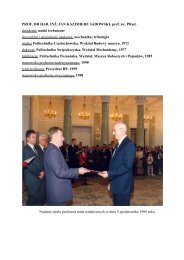 prof. dr hab. inÅ¼.Jan Sadowski prof. zw. - Instytut Budowy Maszyn