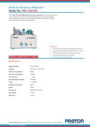 Medical Ultrasonic Nebulizer Model No: PHC 2004UN - PROTON ...