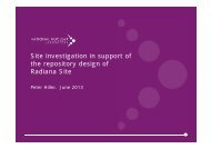 Site investigation in support of the repository design of Radiana Site