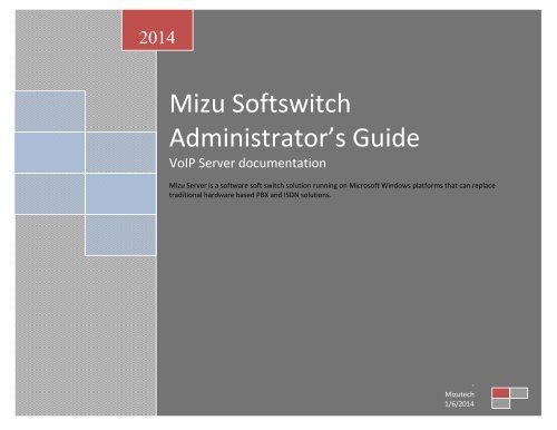 Admin Guide - Mizu Voip