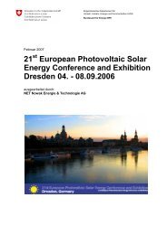 Die 21st European Photovoltaic Solar Energy ... - Solarch.ch