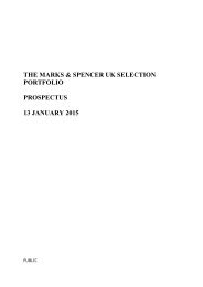 Marks & Spencer UK Selection Portfolio Prospectus - M&S Bank