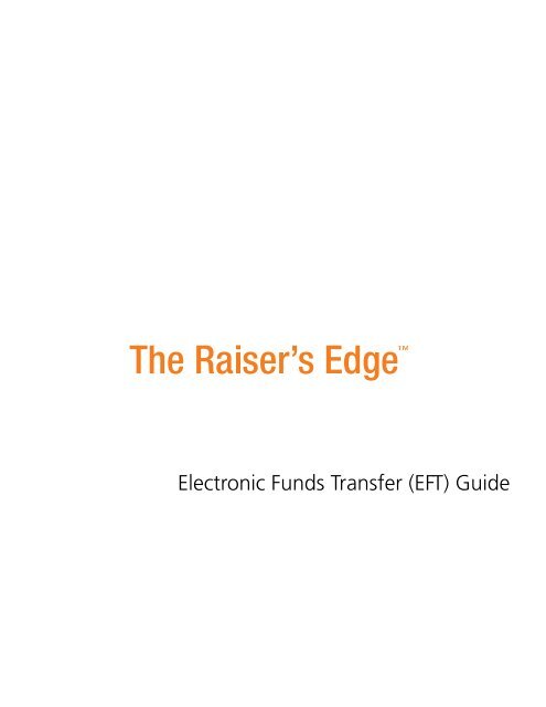 Electronic Funds Transfer (EFT) Guide - Blackbaud, Inc.