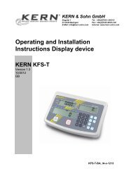 Operating and Installation Instructions Display device KERN KFS-T