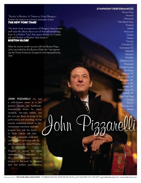 John Pizzarelli Symphony One Sheet - Ted Kurland Associates