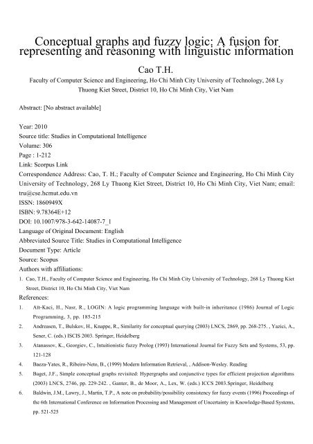 Conceptual graphs and fuzzy logic: A fusion for representing and ...