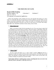 Lesson 7 THE PRINCIPLE OF FAITH