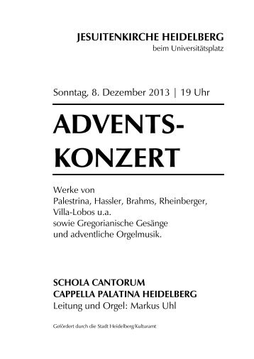 Programm 12/13: Adventskonzert (PDF | 294,79 KB) - Kirchenmusik ...