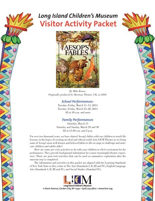 Licm Aesops Fables Activity Packet Long Island Children S Museum