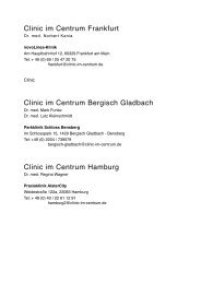 Clinic im Centrum Frankfurt Clinic im Centrum Bergisch Gladbach ...