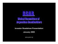 Investor Roadshow Presentation January 2005