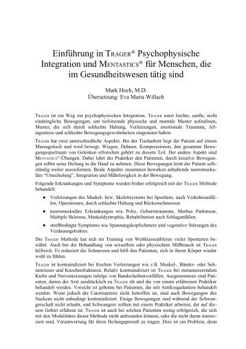 Einführung in TRAGER ® Psychophysische Integration und ...