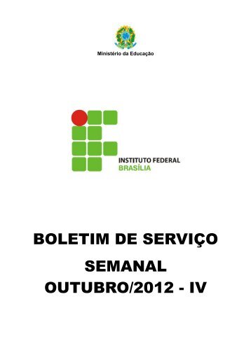 BOLETIM DE SERVIÇO SEMANAL OUTUBRO/2012 - IV