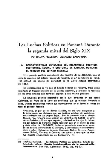 Las Luchas Politicas en Panama Durante la segunda mitad del Sigh ...