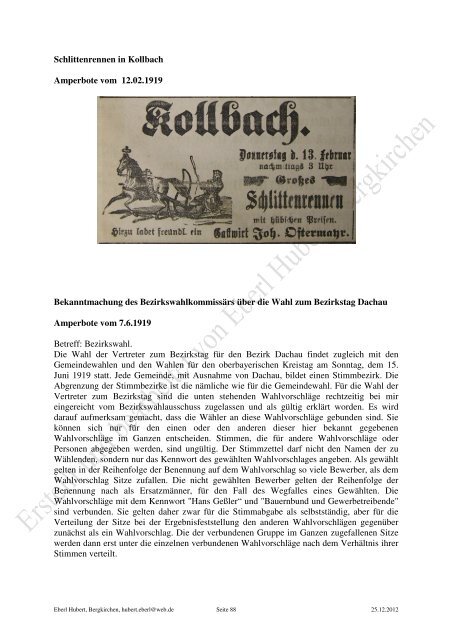 Ã¼ber Kollbach - SchÃ¼tzenverein Hubertus Bergkirchen