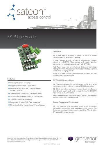 DS-SAT-004 SATEON EZ IP Line Header.pdf - Grostech.com