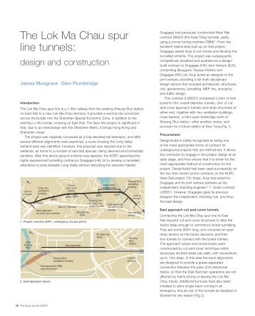 The Lok Ma Chau spur line tunnels: - Arup