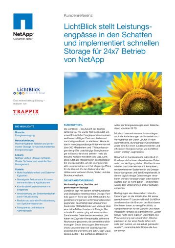 LichtBlick stellt Leistungs - TRAFFIX Network Partner GmbH