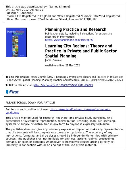 Theory and Practice in Private and Public Sector Spatial Planning