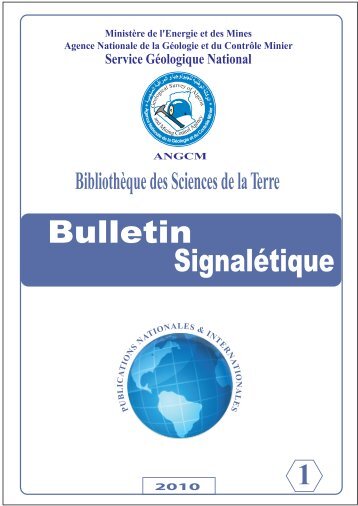 bulletin signaletique n° 1/ 2010 sommaire - Ministère de l'énergie et ...