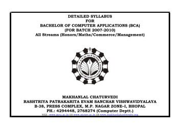 detailed syllabus - Makhanlal Chaturvedi Rashtriya Patrakarita ...