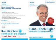 Wahlkampf-Flyer Hans-Ulrich Bigler