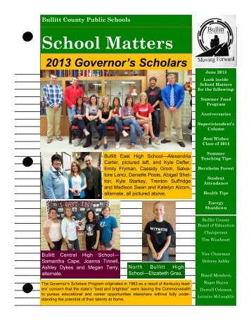 School Matters June 2013 - Bullitt County Public Schools