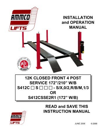 Ammco S412CS 12k Closed Front 4-Post - NY Tech Supply