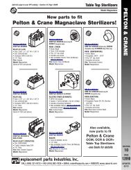 Parts to fit Pelton & Crane Magnaclave, OCM, OCR & OCR+ Sterilizers