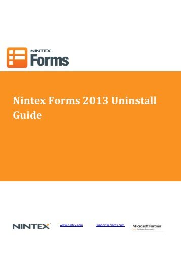 Nintex Forms 2013 Uninstall Guide