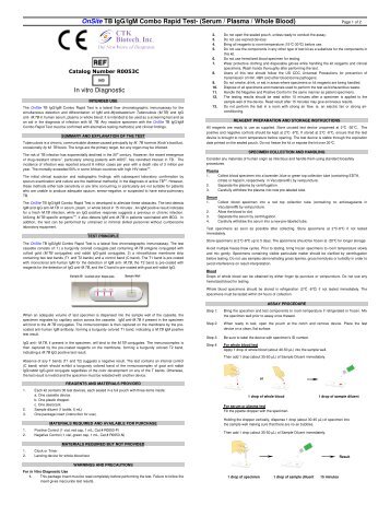 OnSite TB IgG/IgM Combo Rapid Test - AgentÃºra Harmony vos